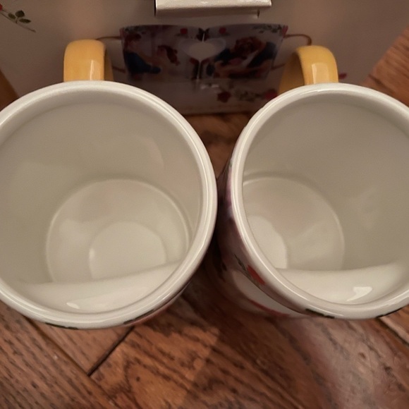 Disney Beauty And The Beast Heart Ceramic Coffee Mug Set Floral Coffee Cups NEW - Picture 5 of 8